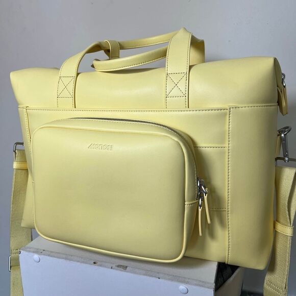 Monos Handbags - Monos Metro Duffel in Banana Pudding Magnolia Bakery Limited Edition Collab
